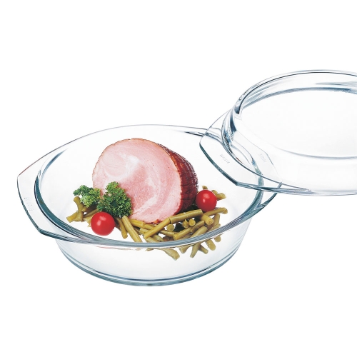 Rund ovnsform i glass med lokk, 20 cm - Simax