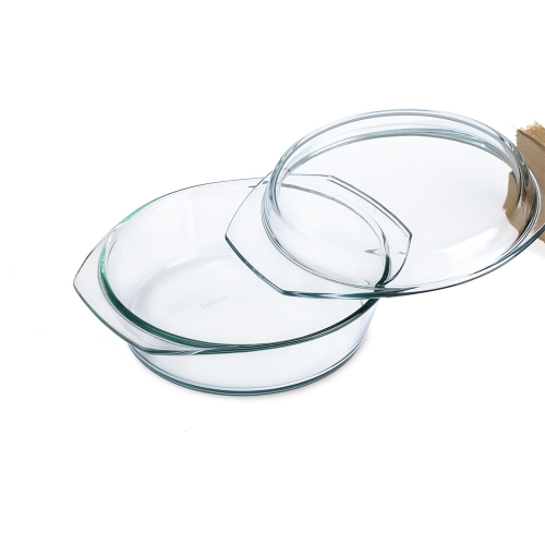Rund ovnsform i glass med lokk, 23 cm - Simax
