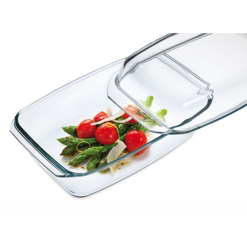 Avlangt ovnsfat i glass med lokk, 35 x 20 cm - Simax
