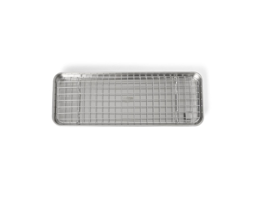 Gastrobrett/stekeplate med rist, 38x14 cm, rustfritt stål - Culimat