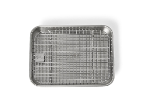 Gastrobrett/stekeplate med rist, 18x14 cm, rustfritt stål - Culimat