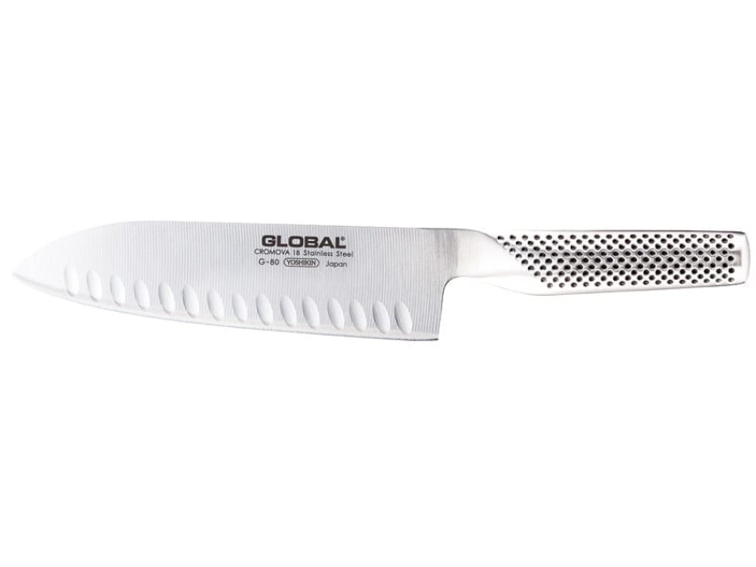 Global G-80 Olivenmalt Santokukniv, 18cm