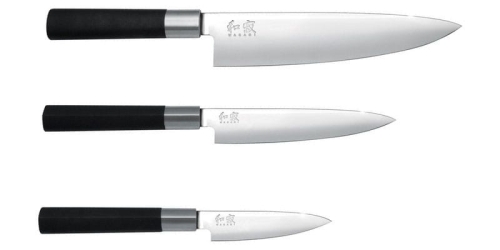 Knivsett i 3 deler - KAI Wasabi Black