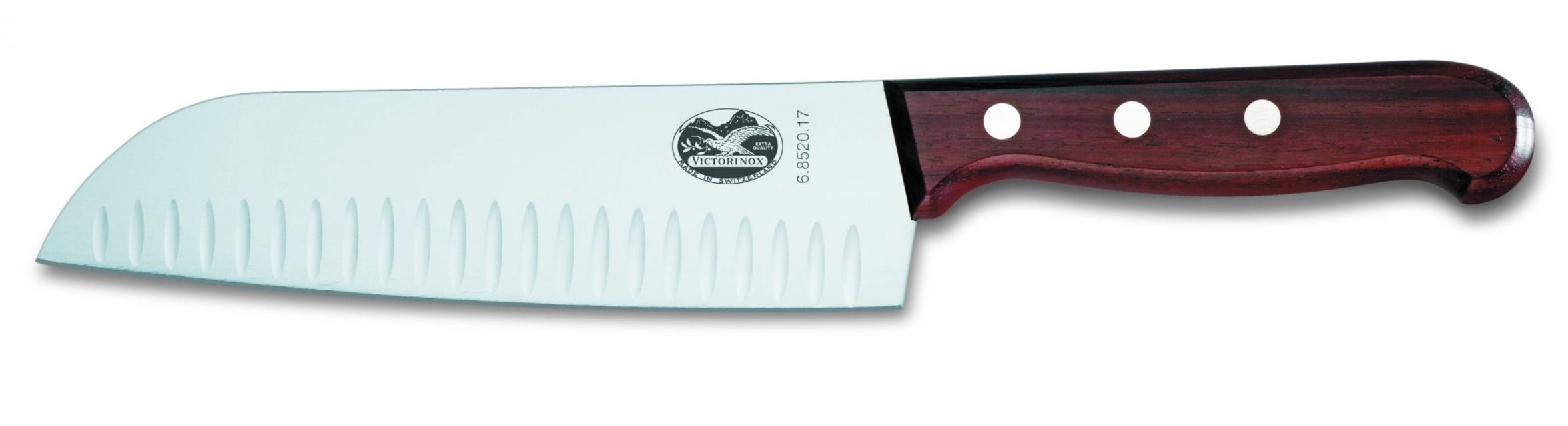 Santokukniv, oliven slipt, 17cm, treskaft i gaveeske - Victorinox