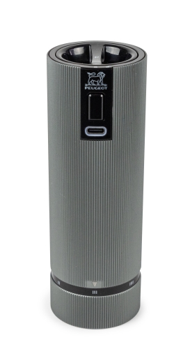 Salt- og pepperkvernsett, 15 cm, Elektriske, Duo Line, Natural + Carbone - Peugeot