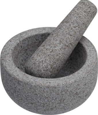 Morter og stamper i granitt, 12x6,5 cm, gaveeske