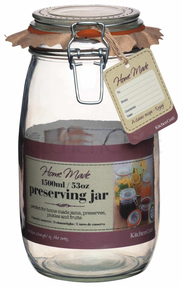 Glasskrukke med patentlokk, 1500 ml