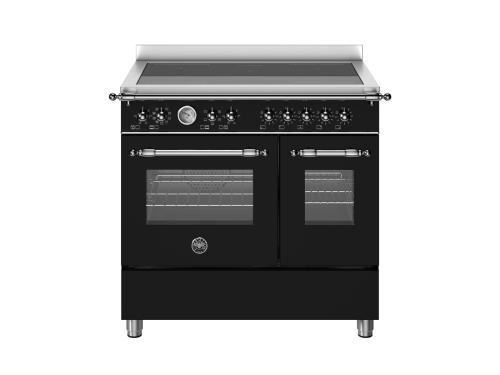 Induksjonstopp Heritage, 90 cm, modell C, 5 soner, Dobbel stekeovn, Matt svart - Bertazzoni