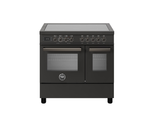 Induksjonstopp Professional, 90 cm, 5 soner, Dobbel ovn, Carbonio - Bertazzoni