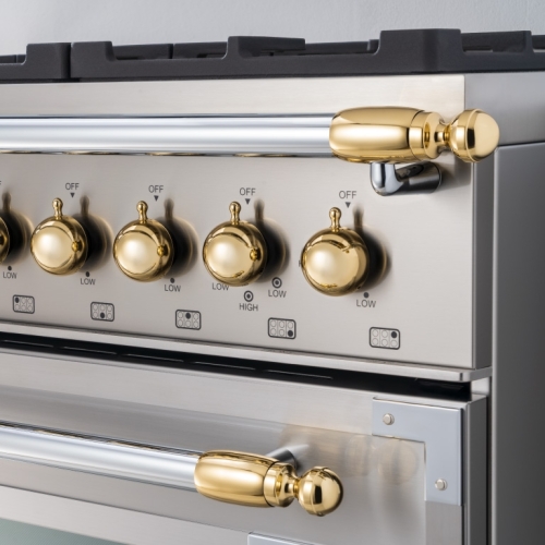 Heritage dekorasjonssett, komfyr+vifte, gull (blank) - Bertazzoni