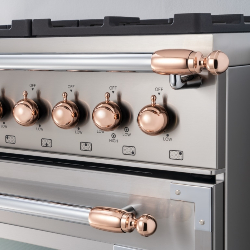 Heritage dekorasjonssett, komfyr+vifte, kobber (blank) - Bertazzoni