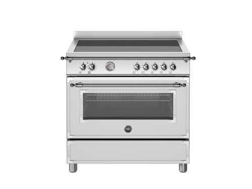 Induksjonstopp Heritage, 90 cm, 5 soner, Enkel stekeovn, Rustfritt stål - Bertazzoni