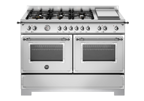 Gasspis Heritage, 120 cm, 6 brännare + stekbord, 2 ugnar, Rostfri - Bertazzoni