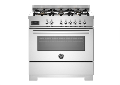 Gasspis Professional, 90 cm, 6 brännare, 1 ugn, Rostfri - Bertazzoni