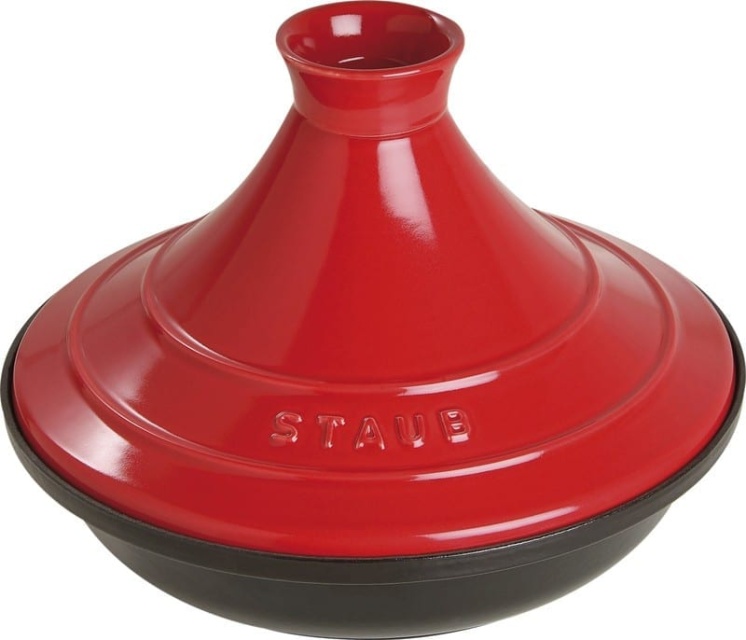 Tajine i støpejern, 28 cm, sort/rød - Staub