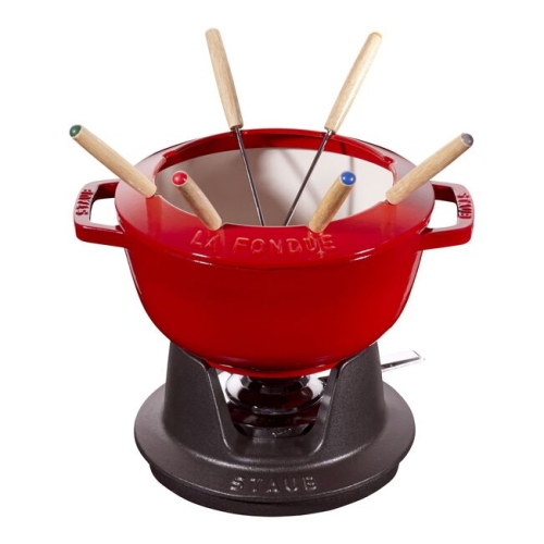 Fonduegryte, Rød, 20 cm - Staub
