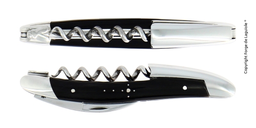 Sommelierkniv i mørkt horn, polert, Tradition - Forge de Laguiole