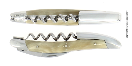 Sommelierkniv i lyst horn, polert, Tradition - Forge de Laguiole