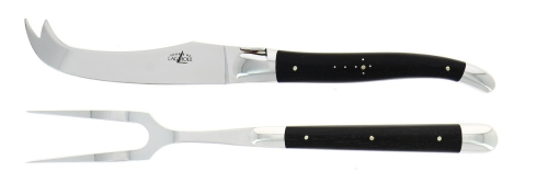 Ostesett, håndtak i ibenholt, blankt, Tradition - Forge de Laguiole