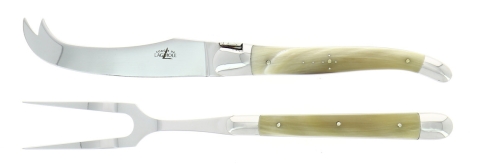 Ostesett, Håndtak i lyst horn, polert, Tradition - Forge de Laguiole