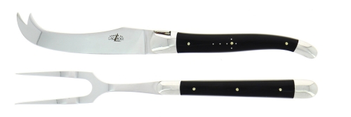 Ostesett, håndtak i mørkt horn, polert, Tradition - Forge de Laguiole