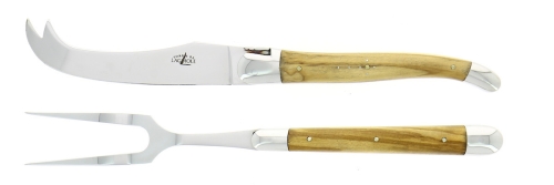 Ostesett, håndtak i oliventre, blankt, Tradition - Forge de Laguiole