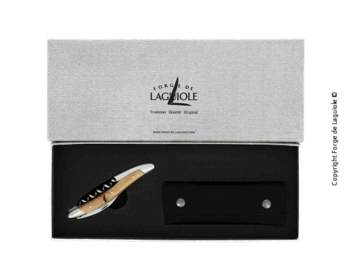 Sommelierkniv i tre fra Vines, damascenert med dekor, Collection - Forge de Laguiole