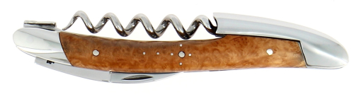 Sommelierkniv laget av tre, damascenert med dekor, Collection - Forge de Laguiole
