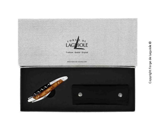Sommelierkniv av Tuja, damascenert med dekor, Collection - Forge de Laguiole