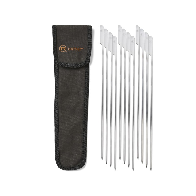 Grillspyd, flate, 30 cm, 12-pakning - Outset