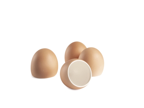 Egg i porselen til servering, brun, 6 stk. - 100% Chef