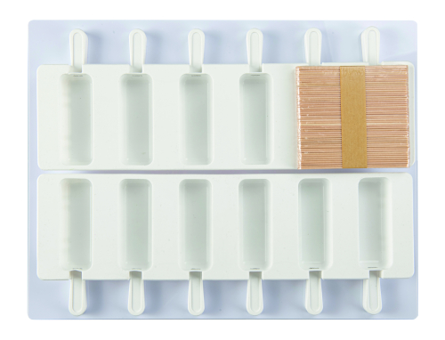 Isform i silikon, Brick, 2 former à 6 glass + 50 pinner - Martellato