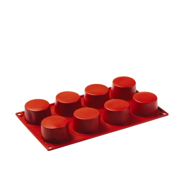 Bakeform i silikon, sylinder, 8 stk. - Pavoni