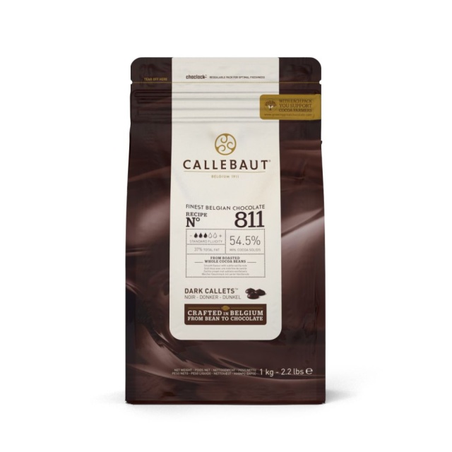 Couverture, mørk sjokolade 54,5%, pellets, 1 kg - Callebaut