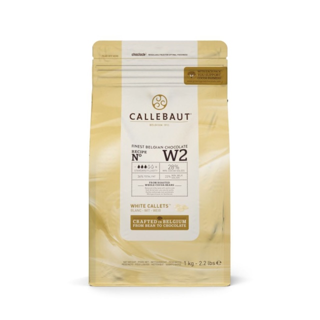Couverture, hvit sjokolade 28%, pellets, 1 kg - Callebaut