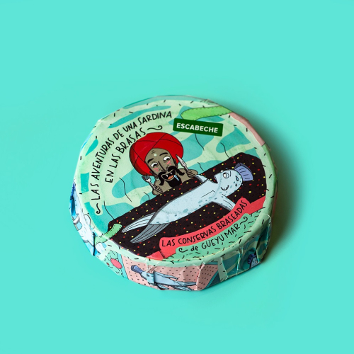 Kullgrillede sardinhaler, escabeche. 105 g - Conservas Braseadas Güeyu Mar