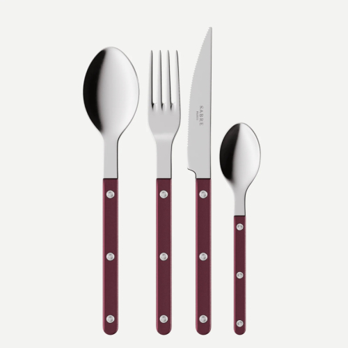 Bestikksett, 4 deler, Bistrot Pearly, Aubergine - Sabre Paris