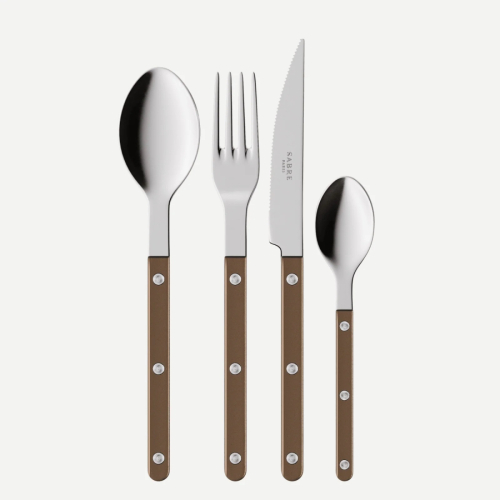 Bestikksett, 4 deler, Bistrot Pearly, Brown - Sabre Paris