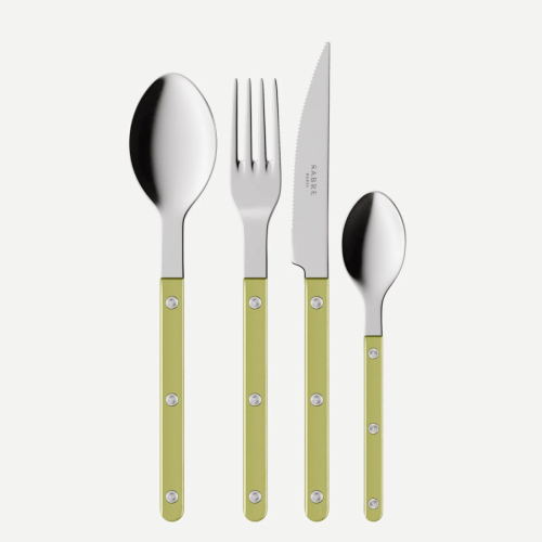 Bestikksett, 4 deler, Bistrot Pearly, Moss - Sabre Paris