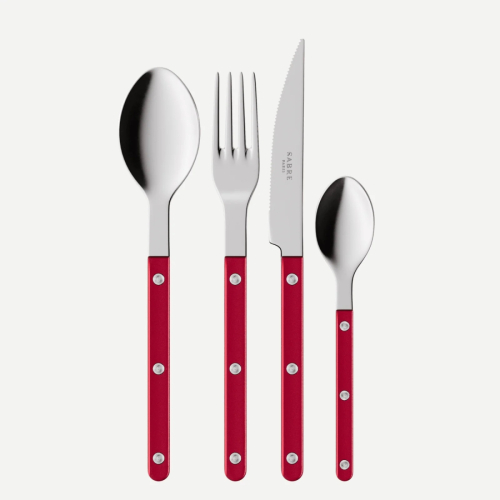 Bestikksett, 4 deler, Bistrot Pearly, Red - Sabre Paris