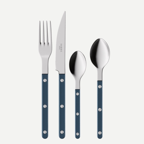 Bestikksett, 4 deler, Bistrot Pearly, Steel blue - Sabre Paris