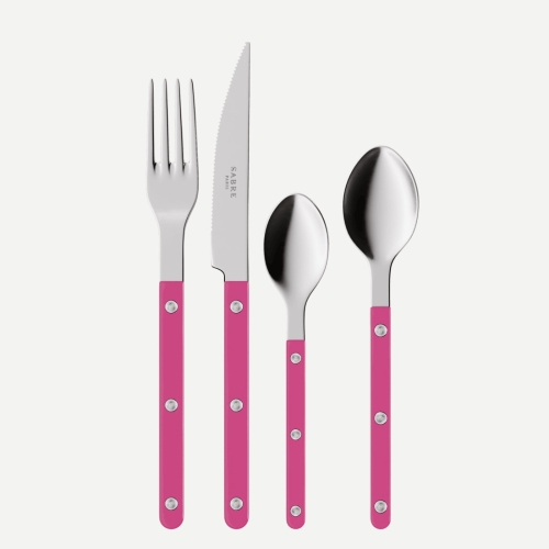 Bestikksett, 4 deler, Bistrot, Raspberry - Sabre Paris