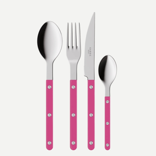 Bestikksett, 4 deler, Bistrot, Raspberry - Sabre Paris