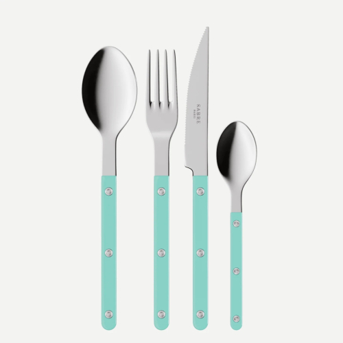 Bestikksett, 4 deler, Bistrot, Turquoise - Sabre Paris