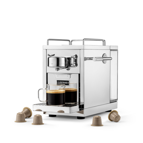 Kapselmaskin, Den originale espressokapselmaskinen, rustfritt stål - Sjöstrand