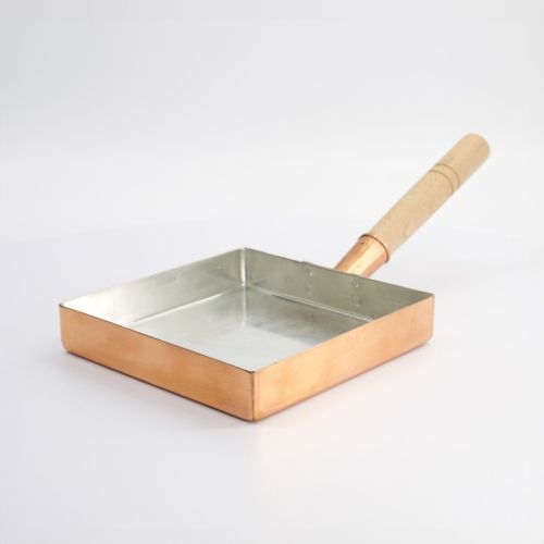 Japansk omelettpanne i kobber, 18 x 18 cm