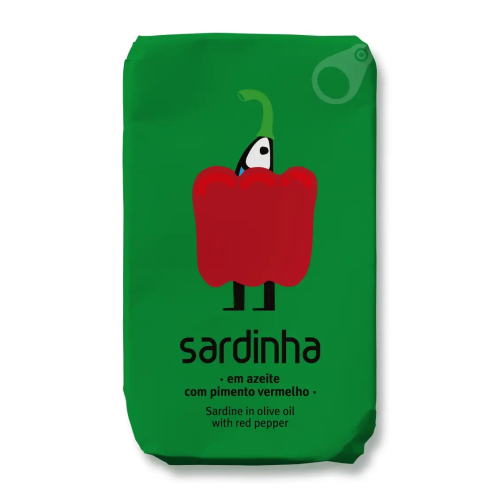 Sardiner i Økologisk Olivenolje, Økologisk Paprika, 120 g - Sardinha