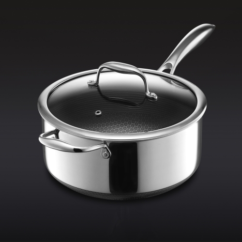 Kasserolle med glasslokk, nonstick, 4,7 L - Hexclad