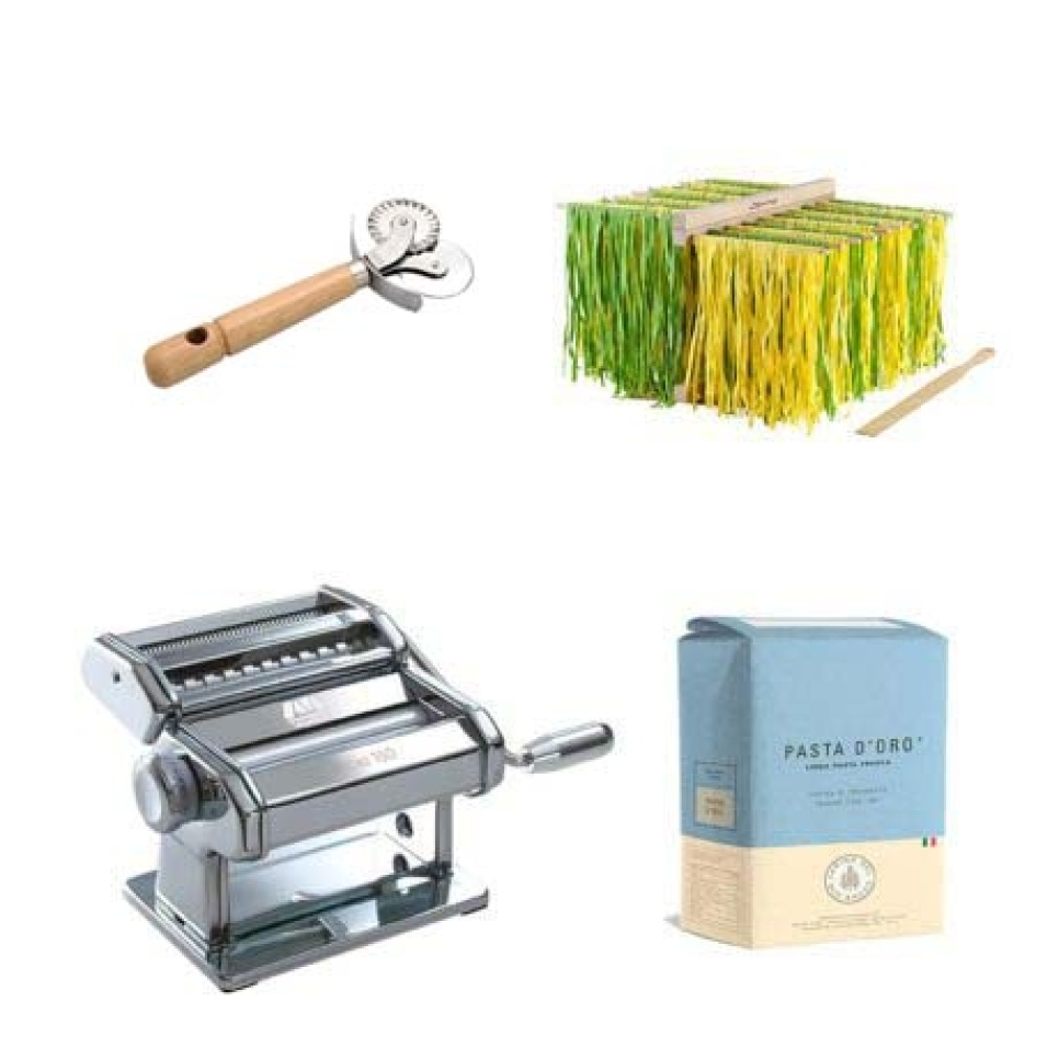Startsett hjemmelaget pasta, Atlas 150 + tilbehør - Marcato i gruppen Kjøkkenapparater. / Andre kjøkkenapparater / Pastamaskiner hos The Kitchen Lab (1317-26944)