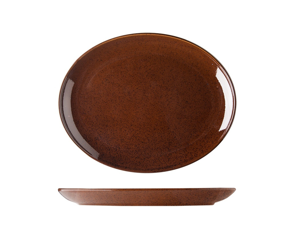 Oval tallerken, 28 cm, Lifestyle Cacao - Lilien i gruppen Borddekking / Tallerkener, Skåler & Fat / Tallerken hos The Kitchen Lab (1069-20437)